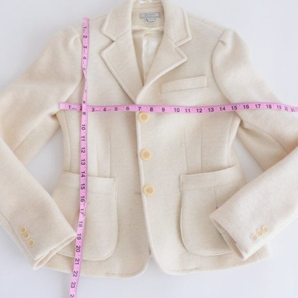 Gant Cream 100% Wool Three Button Blazer Size 6 - Picture 4 of 12